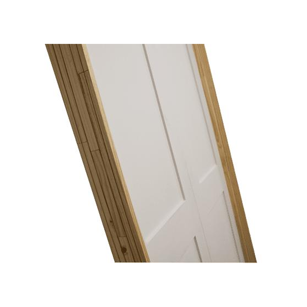 5/4x6/8 White Shaker 2-Panel Solid Core Primed MDF Prehung Interior French Door